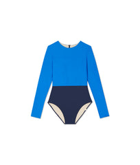 The Long Sleeve Surf - Azure & Deep Sea