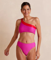 The Sidestroke Bikini Top - Hibiscus & Lava