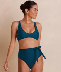 The Tide Scoop Neck Bikini Top - Seaweed