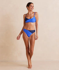 The Diagonal Mid Rise Bottom - Deep Sea & Hydrangea