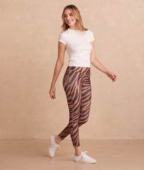 The Do-It-All High Rise 7/8 Leggings - Modern Zebra in Toffee & Sea Urchin